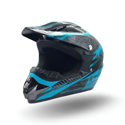Casca motocross atv copii XTR 125, culoare negru albastru, marime YL, 55-56cm
