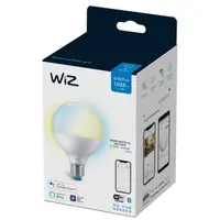 Bec LED inteligent, Wi-Fi, Bluetooth, G95, E27, 11W (75W), 1055 lm, lumina alba reglabila Wiz 8718699786335