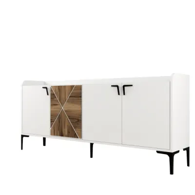 Comoda VENEDIK, alb, 180x35x78 cm