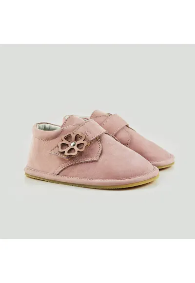 Pantofi Barefoot din piele naturala - Jasmine - Roz - Roz pal