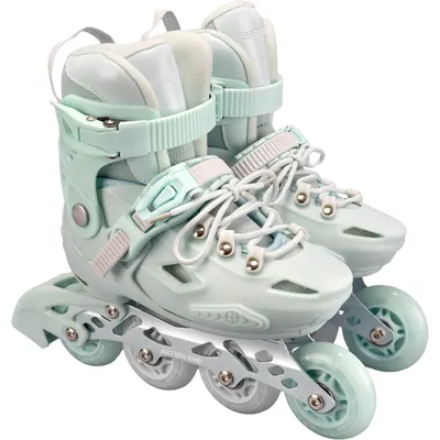 Role reglabile, Action One, Pastel Mint Green, roti luminoase din silicon, sina aluminiu, M (32-35)