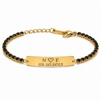 Bratara Personalizata Data Inima Black Gold