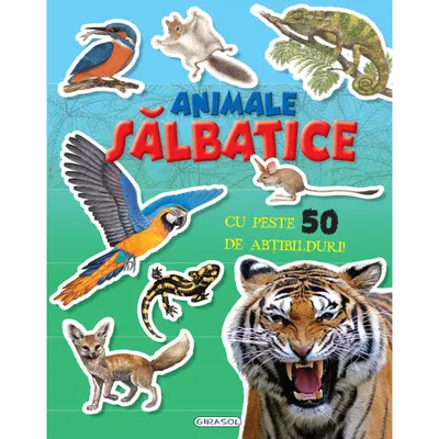 Carte cu abtibilduri Cauta si lipeste, Animale salbatice