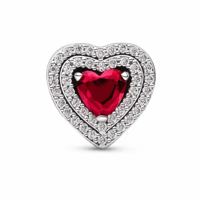 Talisman Pandantiv Red Heart Cu Argint