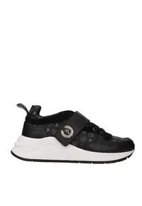 Pantofi sport din piele cu velcro - Negru