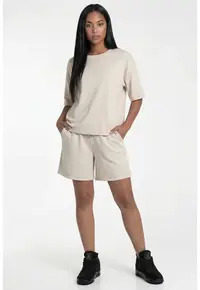 Set casual M1306 - oversize - bej - material elastic