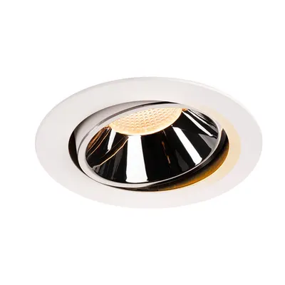 Spot incastrat, NUMINOS MOVE XL Ceiling lights, white Indoor LED recessed ceiling light white/chrome 2700K 40° rotating and pivoting