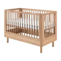 Pătuț în culoare naturală din lemn de stejar cu înălțime reglabilă 60x120 cm Forrest – Vipack