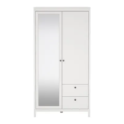 Șifonier alb cu oglindă 102x199x58 cm Madrid – Tvilum