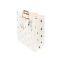Pungă de cadou, din hârtie, colecția Clairefontaine de la Eurowrap, 25x21,5 cm, burduf de 10 cm, Brazi emboss