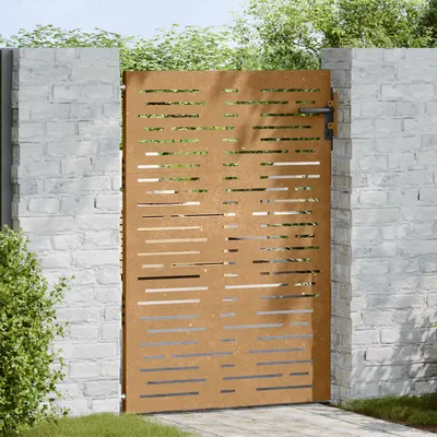 vidaXL Poartă de grădină 85x150 cm, oțel Corten, design pătrat