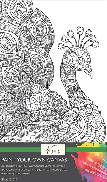 Panza de colorat Grafix - Păun, 20 х 15 cm