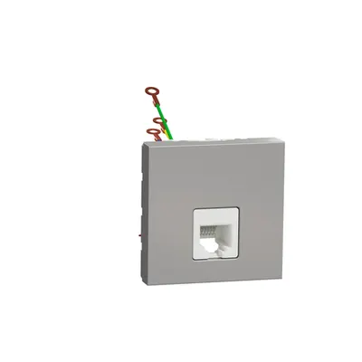 New Unica - priza telefon - 1 x RJ12 - 2 m - aluminiu