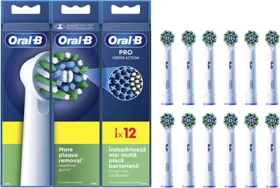 Oral-B Rezervă periute CrossAction EB 50-12, 12 bucăți, albe