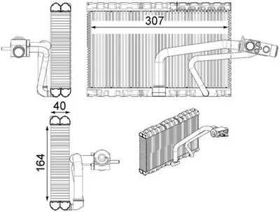Evaporator aer conditionat potrivit MERCEDES G (W463) M112.945-OM642.970