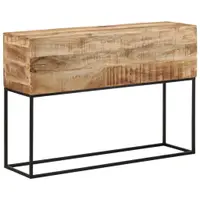 Gossi masa consola, 110x30x75 cm, lemn masiv de mango brut si fier