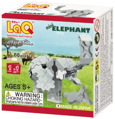 Constructor pentru copii LaQ Animal World - Elefănțel, 88 piese