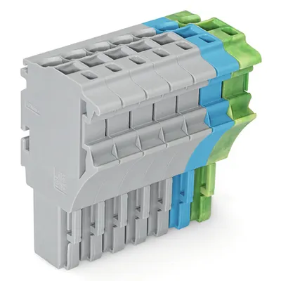 1-conductor female plug; 2.5 mm²; 7-pole; 2,50 mm²; gray, blue, green-yellow