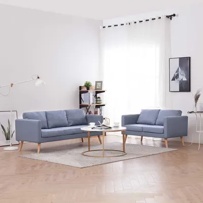 vidaXL Set canapele cu 2 locuri și 3 locuri, textil, gri deschis