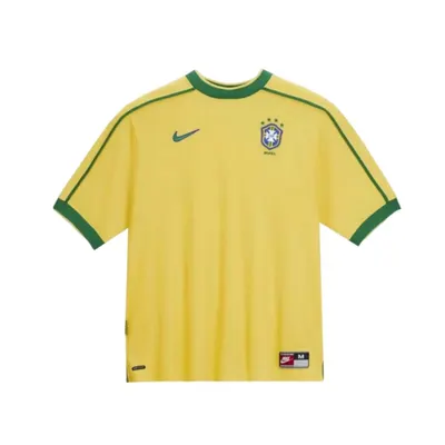 T-shirt Brazil 1998 Reissue Corn Yellow Pine Green Football