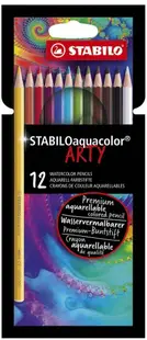 Creioane colorate de acuarelă Stabilo - Aquacolor Arty, 12 culori