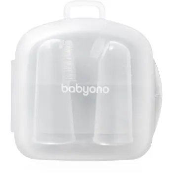 BabyOno Silicone Toothbrush periuta de dinti pentru deget pentru copii cu sac