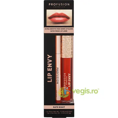Set Lip Envy Date Night: Luciu de Buze Ultra Neted si Lucios 3.5ml + Creion de Buze cu Finish Satinat 0.3g