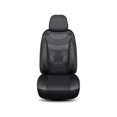 Huse Auto Universale 11 Piese fractionate Negru cu Negru Compatibile Scaune Fata si Spate Cod: HNG1321-1