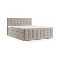Pat boxspring bej cu spațiu de depozitare 160x200 cm Blend – Maison de Rêve