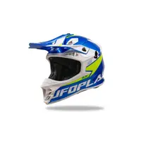 Casca motocross enduro Ufo Plast Intrepid, culoare albastru galben, marime L