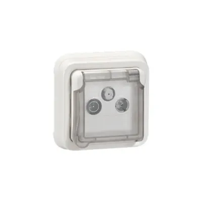 TV-R-SAT priza Plexo IP55 antibacterial - modular-Artic alb
