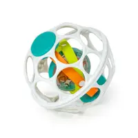 Jucarie zornaitoare, Oball, Grip & Spin, Cu oglinda si bucle interioare rotative, Stimuleaza motricitatea fina, Fara BPA , 0 luni+, Multicolor