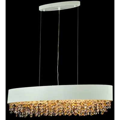 Lampa suspendata Modern Rivera ,6 x E14, D.80, cm, H.20 cm,Alb