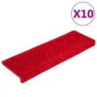 vidaXL Covorașe pentru scări, 20 buc., 65x21x4 cm, margini dreptunghiulare roșii