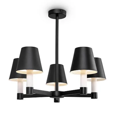 Corp de iluminat susendat Tet-a-tet - H(min) 307mm, H(max) 887mm, ⌀ 565mm , Black, 5 X E14 (40W), Metal, Metal, IP20, 1.3kg