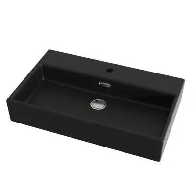 Lavoar baie pe blat Celesta Urban 70 70 x 41 x 14 cm orificiu baterie ceramica negru mat