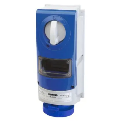 Priza industriala cu interblocaj verticala - WITHOUT BOTTOM - FOR HEAVY-DUTY USE - WITH FUSE-HOLDER BASE - 2P+E 32A 200-250V-50/60HZ 6H - IP66