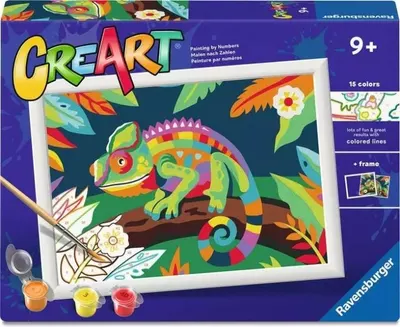 Set de pictură pe numere Ravensburger CreArt - Cameleon colorat