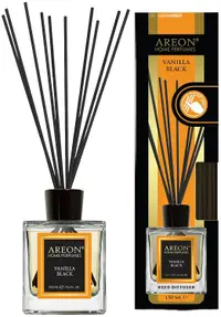 Odorizant cu bețișoare Areon Lux - Vanilla Black, 150 ml