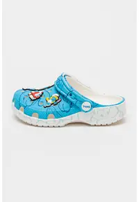 Saboti slingback cu model clasic si imprimeu desene animate - Rosu/Albastru pastel/Alb optic