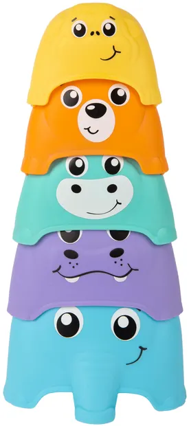 Jucarie cu activitati Playgro + Learn - Turn de stivuit, animale
