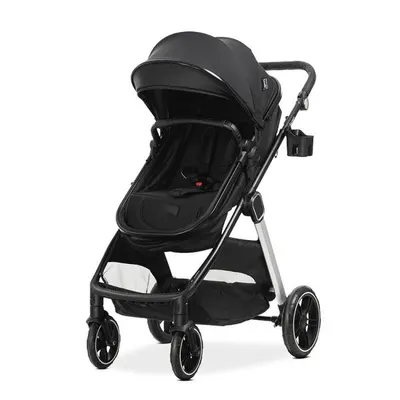 Carucior 2 in 1 pentru copii Lorelli Aspen Black, transformabil, reversibil, cadru din aluminiu, suspensii, adaptori pentru cos auto, geanta, greutate suportata 22 kg