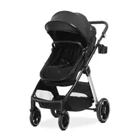 Carucior 2 in 1 pentru copii Lorelli Aspen Black, transformabil, reversibil, cadru din aluminiu, suspensii, adaptori pentru cos auto, geanta, greutate suportata 22 kg
