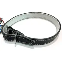 Zgarda din piele, neagra, rezistenta, 18 mm x 470 mm
