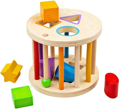Jucarie de sortat din lemn Bigjigs - Se rostogoleste, cu figurine