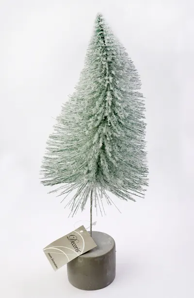 Decoratiune Craciun - Decoris Metal Tree Concrete Foot, 10x32cm