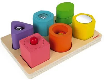 Puzzle de lemn Janod - Cu forme si sunete, 7 piese
