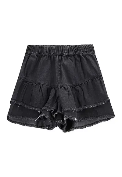 Pantaloni scurti din denim fete WC5119401TGJ - Bumbac - Negru - Negru