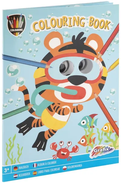Carte de colorat Grafix Colouring - Tigru, A4, 24 coli