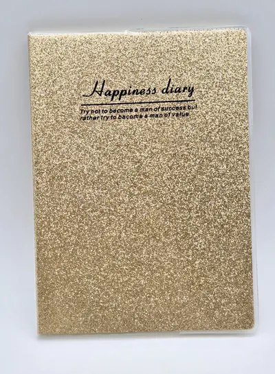 Agendă "Happiness Diary" cu sclipici, 17,5x12,5 cm